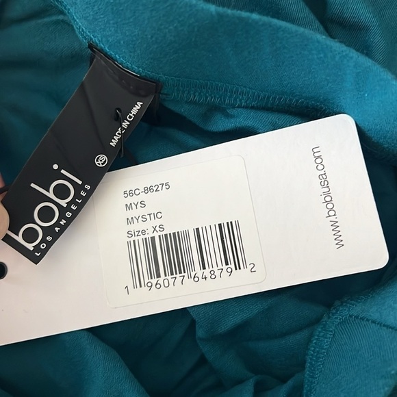 Bobi Shirred High Slit Midi Skirt in Mystic Teal Size XS NWT! - Picture 5 of 11